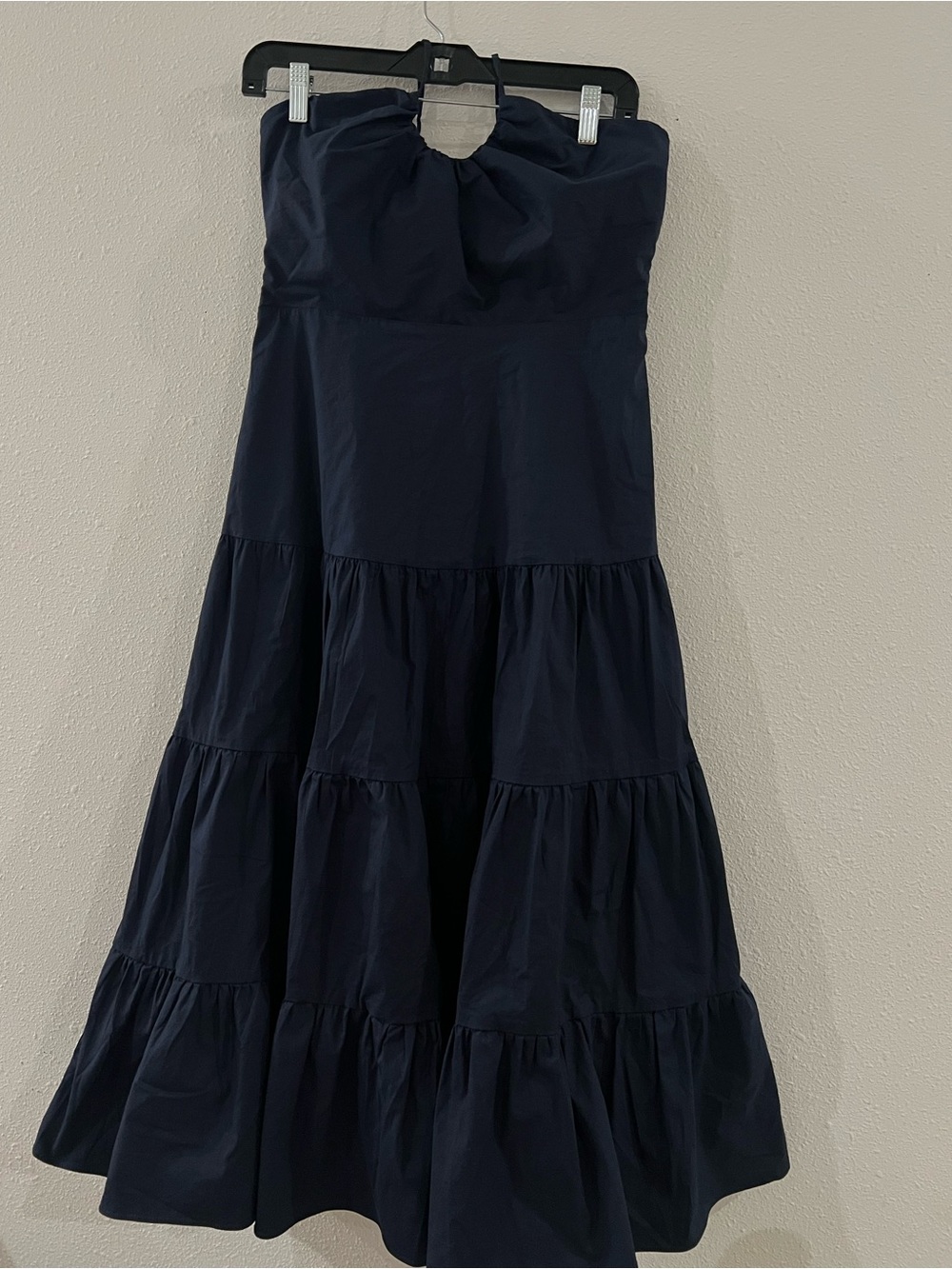 Hyacinth House Strapless Navy Tiered Maxi Dress
